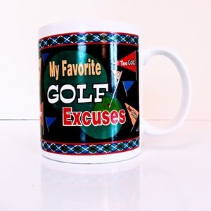 Whimsical "Golf Excuses" Mug
